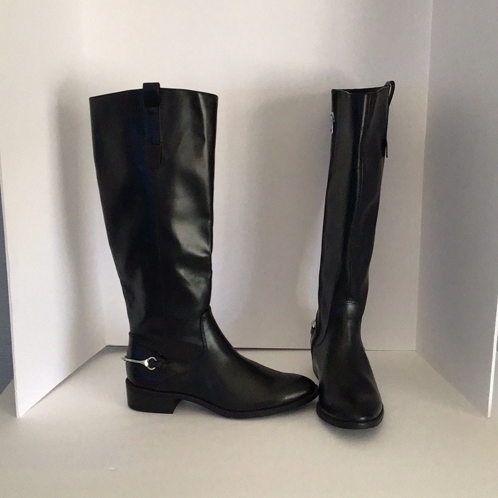🔥🔥 50%  OFF.  SAM & LIBBY 🔥🔥        Black Leather Knee-High Riding Boots